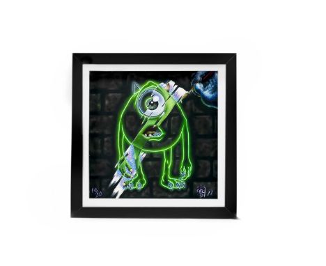 PSYMANFLASH, THE MONSTER WITHIN print on paper, signed and dated, from an edition of 2020cm x 20cmPsymanflash (Simon) is a Lo