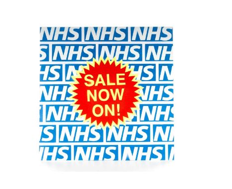 K-GUY, NHS - SALE NOW ON spray paint and stencil on card album cover, signed31cm x 31cm K-Guy is a visual artist who lives an