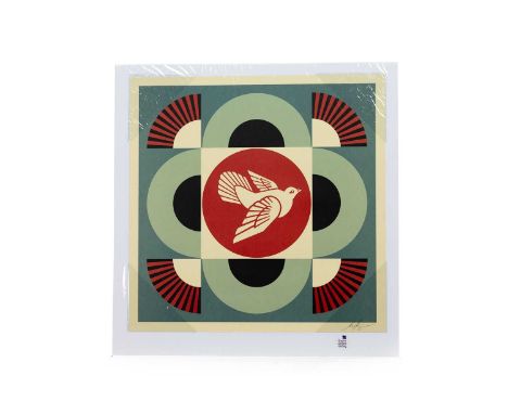SHEPARD FAIREY, GEOMETRIC DOVE BLUE offset lithograph, signed, issued 202361cm x 61cmShepard Fairey is an American graphic ar