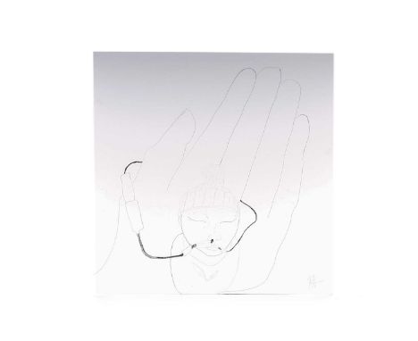 ISAAC HEARD, PULSE pencil on card album cover, signed31cm x 31cm Isaac Heard (b.1995, Croydon) lives and works in Glasgow. He