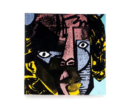 A. CE, UNTITLED 3 acrylic and screenprint on card album cover, signed31cm x 31cmA.CE is a London based artist. He has been ac