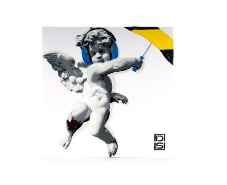 DS, RESTRICTED spray paint on card album cover, signed31cm x 31cmDavid Schmidt aka ‘DS’ is a US national, UK-bred urban artis