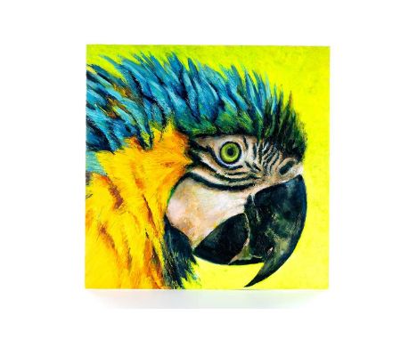 LORRAINE MCMILLAN, SEBASTIAN finger painted in oils on card album cover, signed31cm x 31cm Lorraine McMillan is an artist fro