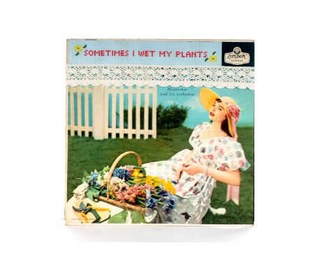 PIE IN THE SKY, SOMETIMES I WET MY PLANTS cross stitch collage on vintage album cover31cm x 31cmThis ain’t yer granny’s cross