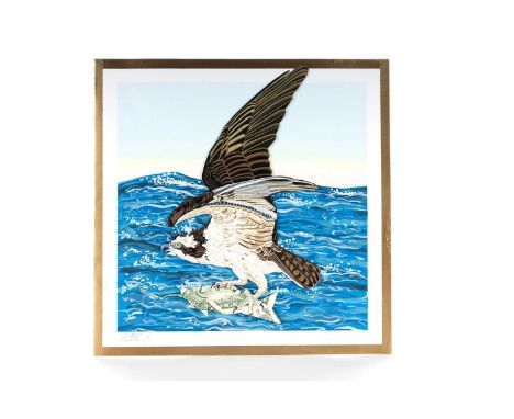 KBR, SHARING IS CARING acrylic, hand painted collage with origami $1 dollar bill on card album cover, signed31cm x 31cm KBR c