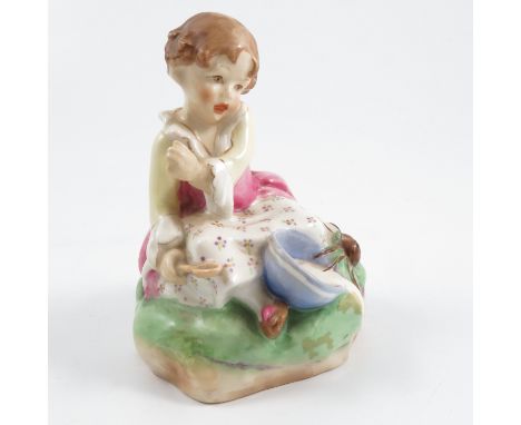 A Royal Worcester figure, Little Miss Muffet, modelled by F G Doughty, model number 3301, height 4.5ins Condition report: Ins