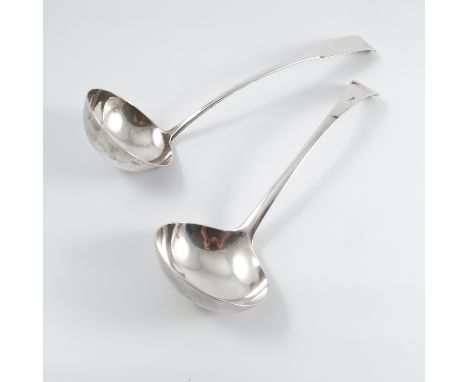 A Scottish silver fiddle pattern soup ladle, engraved with initials, Edinburgh 1808, maker William Constable, weight 6oz, tog