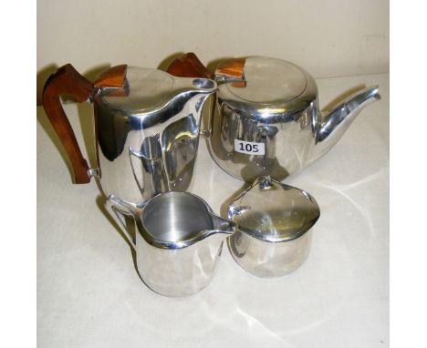 A Picquot Ware tea & coffee service (no tray).