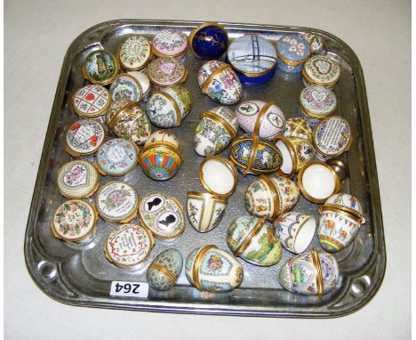 A large quantity of Halcyon Days trinket boxes and Easter eggs.