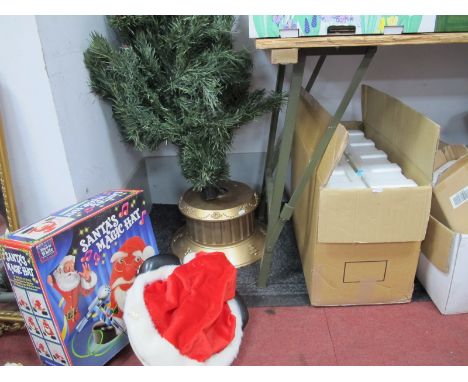 Christmas Decorations,  to include tree, baubles, Santa's hat, etc.