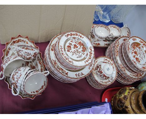 Spode Indian Tree Dinner Ware, of approximately seventy three pieces, in rust red.