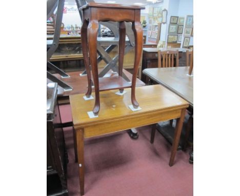 A Mahogany Card Table, on tapering supports, together with an occasional table. (2)