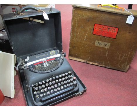 A Remmington Model 5 Typewriter, made in Canada, circa 1930's. Gestetner's Diaphragm Duplicator, with accessories.