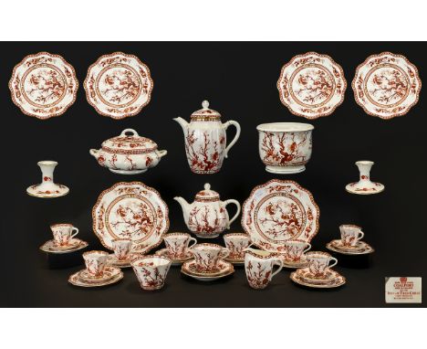Coalport Indian Tree Coral Pattern Part Coffee And Dinner Service Each piece stamped to base, comprising six coffee trios, fo