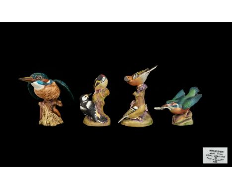 Royal Worcester Collection of Bird Figures ( 3 ) Three In Total + 1 Beswick Bird Figure. Comprises 1/ Pair of Chaffinches 336