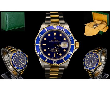 Rolex Submariner 18ct Gold And Stainless Steel Wrist Watch Model Number 16613, Serial Number L 563692 - circa 1989 Comprising