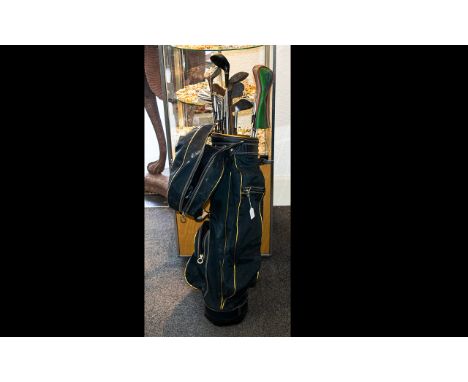 A Bag Of Vintage Golf Clubs To include various putters and clubs - all in vintage condition, housed in blue nylon Titleist go