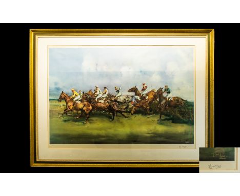 Michael Lyne (British 1912 - 1989) Limited Edition Artist Signed Print Untitled, framed and mounted print depicting horses an