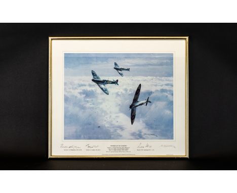 Aeronautic Interest Limited Edition Artist Signed Framed Print 'Spitfires In Sunshine' By Michael Turner No.99 /850 Published