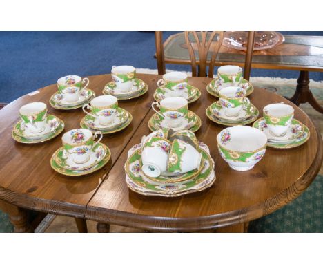 Grafton China A Part Tea Service Approx thirty six pieces in total to include ten trio's, two cake plates, sugar bowl and ext