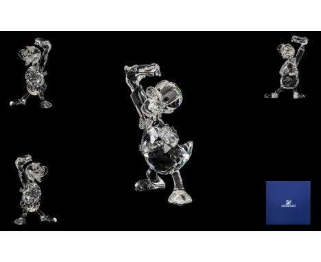 Swarovski Crystal Figure 'Disney Showcase' Donald Duck Designer Team Code number 9100 000 004. Issued 2005 retired 2008. Made