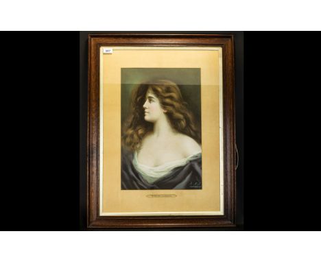 Late 19th/Early 20th Century Framed Print 'A Queen Uncrowned'  After The Original by Antonio Asti Oak framed mounted and glaz