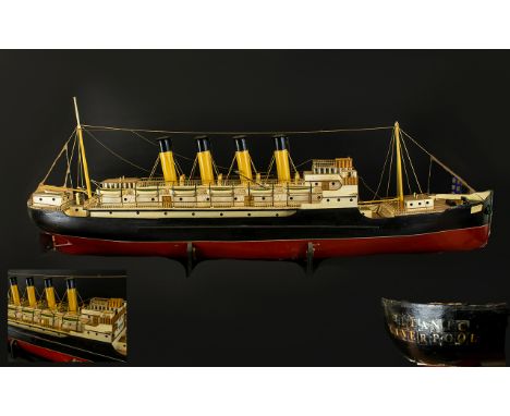 Titanic Interest - Large &amp; Impressive Handmade Wooden Model of The Titanic Cruise Ship of large proportions and excellent