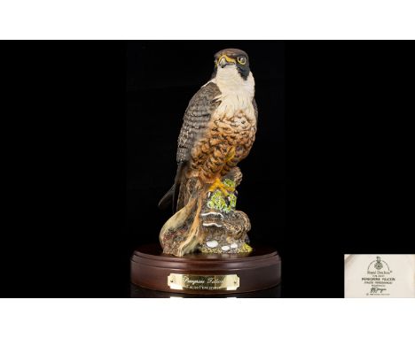 Royal Doulton - Impressive Hand Painted Bird Figurine Ltd Edition ' Peregrine Falcon ' HN3541. Model No 3140, Modelled by J.G