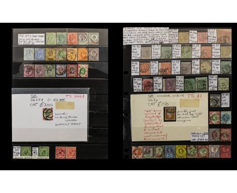 Stamps G.B. Queen Vic to 1912 Collection - mainly good to fine used. Includes SG 72 B thick paper plus SG 86 unused with clos