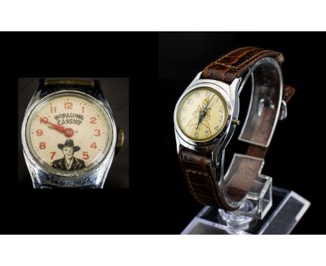 Disney Timex Wrist Watch The face with Arabic numerals and an image of cinderella, together with a Hopalong Cassidy wristwatc