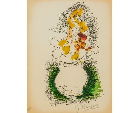 Georges Braque (1881 Argenteuil - 1963 Paris)'Le Bouquet', Lithografie auf Arches, 1962, 31 cm x 17 cm Plattenmaß, 33 cm x 35