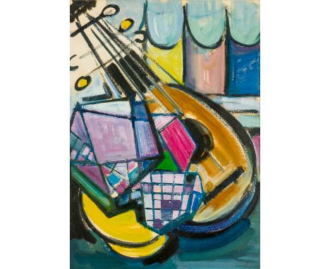 Adolf Luther&nbsp;(1912 Krefeld-Uerdingen - 1989 Krefeld) (F)Ohne Titel, Mischtechnik auf Bütten, 45 cm x 32,5 cm Passepartou