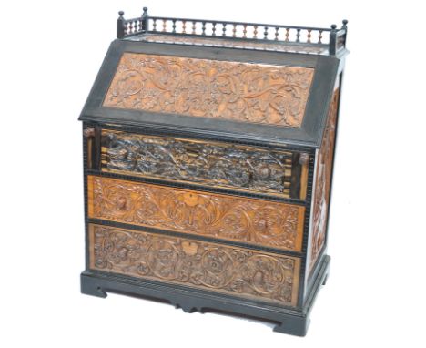 A 19th century Anglo Colonnial ( Sri Lanka ) Coromandel, satinwood and olive&nbsp; by&nbsp;Don Carolis , Colombo, Sri Lanka. 