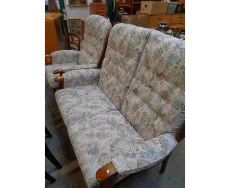 Floral Upholstered sofa with matching elbow chair