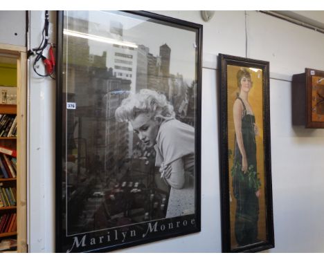 Framed poster print of Marilyn Monroe and a 1920s Print of a woman in evening dress