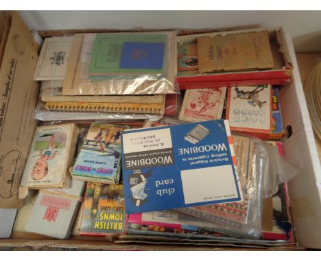 Box of assorted Vintage Ephemera and Old Playing card sets