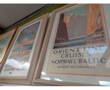 Framed Advertising print for The Orient Line Cruise and a P & O Christmas & New Year Cruises framed print