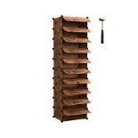 SONGMICS Brown Plastic Storage Organizer for Shoes-ER46