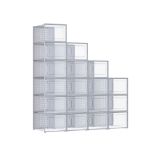 SONGMICS 18 Transparent Grey Foldable Shoe Boxes-ER40