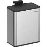 SONGMICS Hanging Kitchen Bin, 2.1-Gallon (8 L) Steel Trash Bin with Lid for Food Waste, Cabinet Door