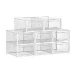 songmics pack of 8 shoe boxes clear white-ER40