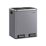 2 x 15L Recycle Rubbish Bin - Slate Grey-ER40