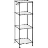 SONGMICS Bathroom Shelf, 4-Tier Wire Shelving Unit, Metal Storage Rack, Total Load Capacity 80 kg,