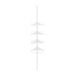 SONGMICS Adjustable Bathroom Corner Shelf with 4 Trays White-ER46