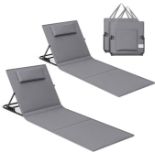 SONGMICS Beach chair, set of 2, camping chair, sun lounger, beach lounger, foldable, adjustable