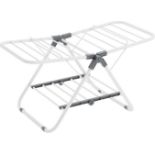 SONGMICS Small Laundry Airer, Foldable 2-Level Clothes Drying Rack, Space-Saving, Metal Structure,