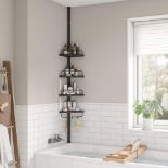Songmics Adjustable Bathroom Corner Shelf With 4 Trays Black-ER46
