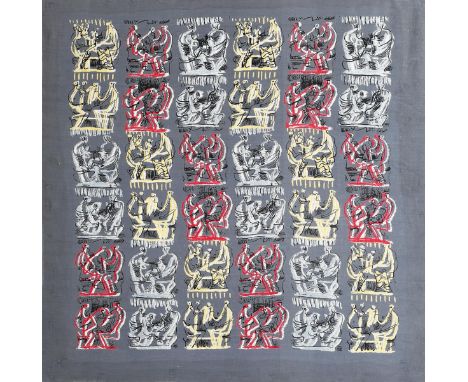 Henry Moore (1898-1986) Family Group, 1946 a screen-printed rayon headsquare manufactured by Ascher Ltd, circa 1946, printed 