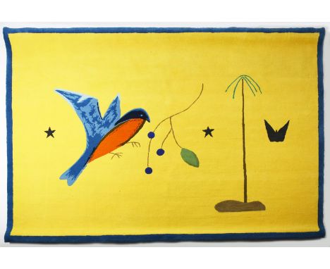 ‡&nbsp;Cragie Aitchison CBE RSA RA (1926-2009) Blue Bird Yellow Landscape, 2009 a limited edition wool pile tapestry wall han