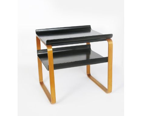 A birch ebonised laminate table designed by Alvar Aalto,   model no.75 designed for the Paimio Sanatorium and probably made b